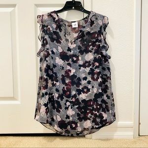Cabi Weaver Blouse #3618 Lightweight Floral Tank